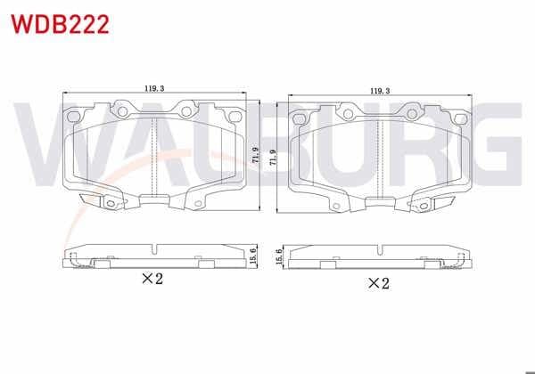 Fren Balata Ön Ikazlı Toyota Hı-Lux Pick Up 2.5 D 1983-2005 / 2.5 D-4D 1983-2005 / Land Cruiser (_J7_) 2.4İ 1984-1996 / Land Cruiser 90 (_J9_) 3.0 TD 1996-2002 / 3.0 D 1996-2002 / 3.0 D-4D 1996-2002