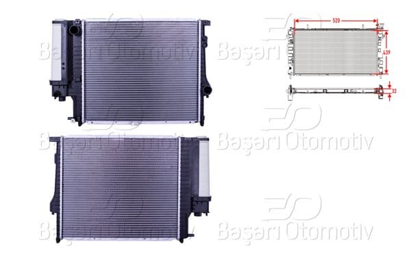 Su Radyatörü Brazing Mt 520X439x32 BMW E39 5.20I 5.23I 5.28I 95 >