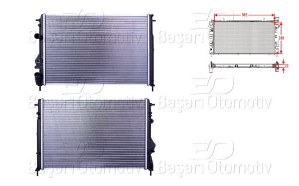 Su Radyatörü Brazing Mt-At 585X388x22 Dacia Logan Renault Megane 1.5 DCI 1.6 1.9 DCI 1.9 Dtı 99 >