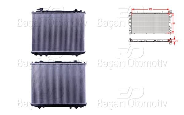 Su Radyatörü Brazing Mt 450X639x26 Mazda B2500. Bt50. Ford Ranger 2.5D 96 >