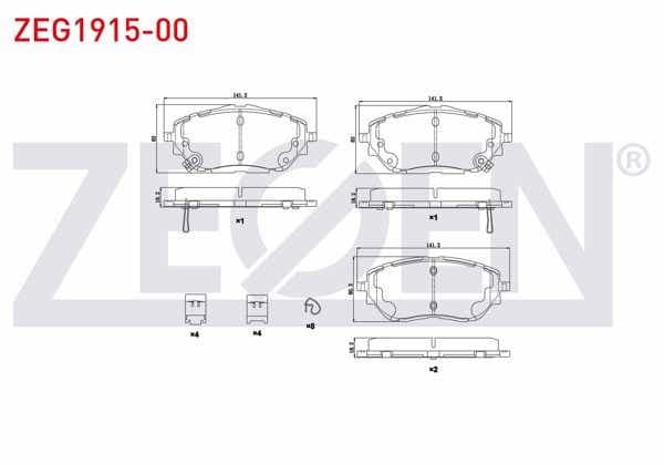 Fren Balata Ön Ikazlı Toyota C-Hr (_X1_) 1.8 Hybrid 2016-/ Toyota C-Hr (_X1_) 1.2 T 2016 -
