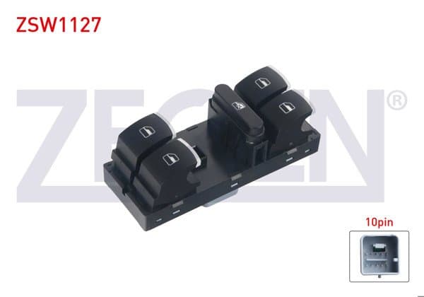 Cam Açma Anahtar Grup Krom Kırmızı Işık 10 Pin Volkswagen Golf VI-Passat-Tiguan-Caddy III 2007-2016 / Jetta IV-Touran 2010 -