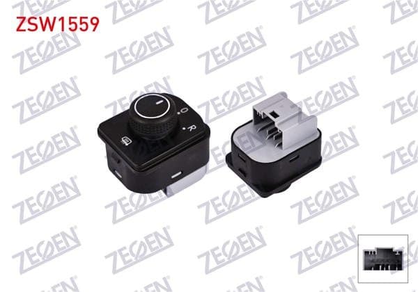 Ayna Ayar Düğmesi 6 Pin Volkswagen Arteon 2017-/ Crafter 2018-/ Passat 2014-/ Tiguan 2016-Touran 2015-/ T-Roc 2017 -