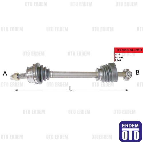 AKS KOMPLE SOL TEMPRA 574.1 MM - MOTORTEC - OEM 7694584