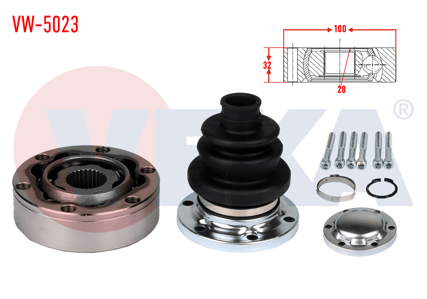 Aks Kafası Ön İç Sağ veya Sol VEKA VW-5023