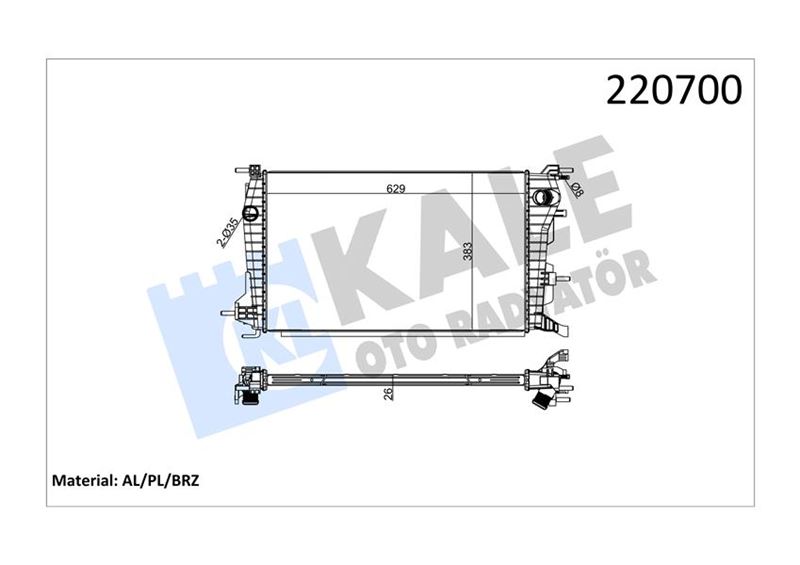 SU RADYATORU RENAULT FLUENCE DIESEL (AL/PL/BRZ) - KALE RADYATOR - OEM 214100068R