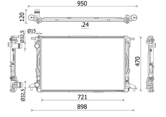 Kühlmittelkühler AUDI A4/A5/Q5/A6/A7/A8/Q7
