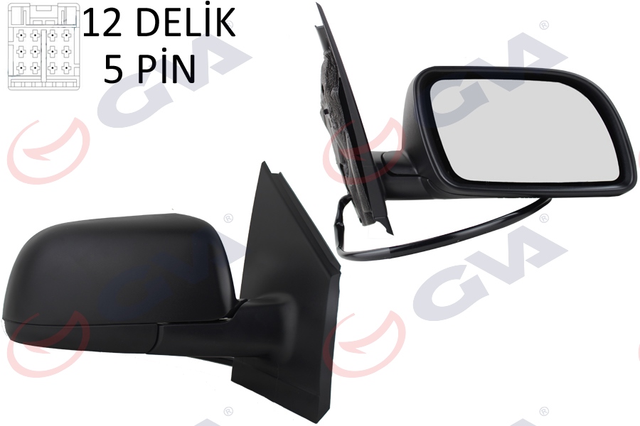 DIŞ DİKİZ AYNASI SAĞ POLO 02> ELEKTRİKLİ+ISITMALI+ASFERİK 5 FİŞ VM-194EHR - GVA - OEM 6Q1857508G01C