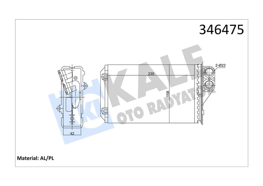 KALORİFER RADYATÖRÜ C5 1.8 16V-2.0 16V-3.0 V6-1.6H...