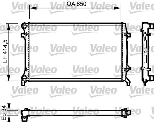 RADYATOR GOLF V TOURAN JETTA 03> - VALEO - OEM 1K0121251AR