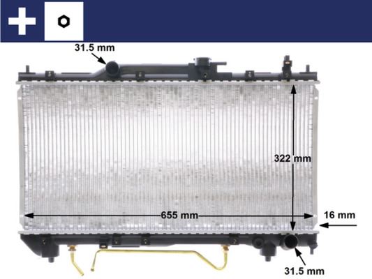Kühlmittelkühler TOYOTA AVENSIS — MAHLE CR1519000S - MAHLE