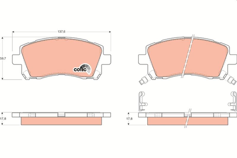 ÖN FREN BALATA SUBARU FORESTER 2,0L S Turbo 97-02 / OUTBACK 2,5L 3,0L 99-09 - TRW - OEM 26296AE080