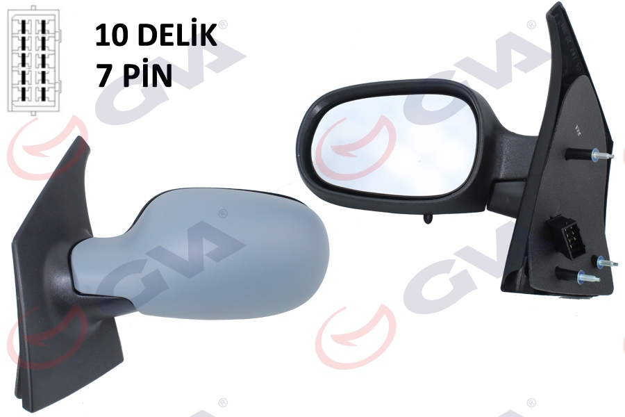 DIŞ DİKİZ AYNASI SOL MEGANE SCENIC 97> ELEKTRİKLİ+ISITMALI+ASTARLI+ASFERİK 5 FİŞ VM-133NEHPL - GVA - OEM 7700841655
