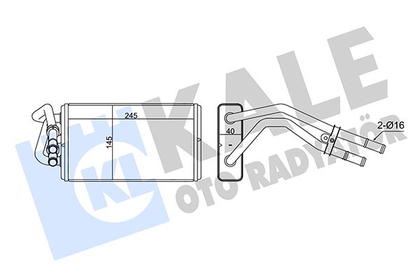 KALORİFER RADYATÖRÜ FORD TRANSİT 93> T12-T15 (ALÜMİNYUM) KLİMALI - KALE - OEM 95VW