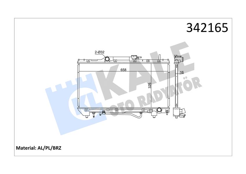 RADYATOR CARINA E 2.0 I 2.0 GLI (92-97) (AT) AL PL BRZ - KALE - OEM 1640074790