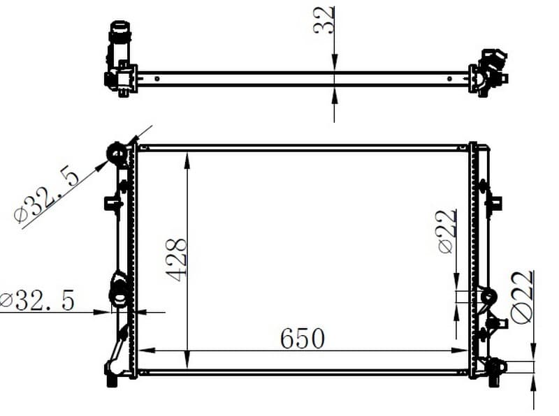 RADYATOR BRAZİNG MT(650X428X32)A3 1.2 TFSI 03- 652...