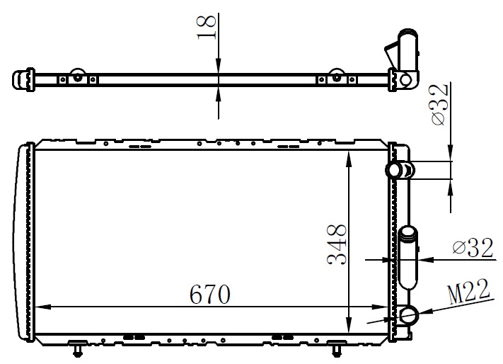 RADYATOR R21 CNCRD MNGR OPT (AC+MEK) (667x355x18) - ORIS - OEM 7700764838