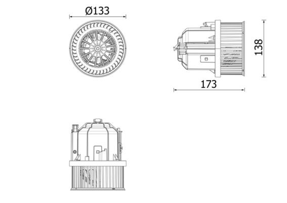 KALORIFER MOTORU LAND ROVER DISCOVERY SPORT L550 RANGE ROVER EVOQUE L538 - MAHLE - OEM LR112269
