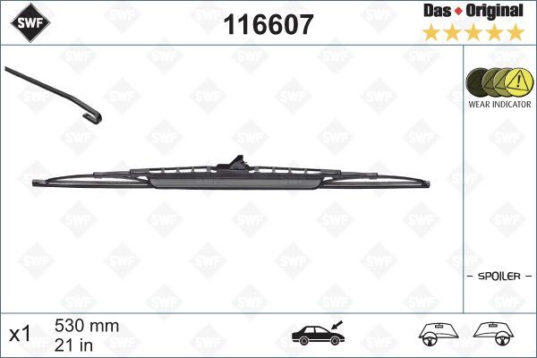 SİLECEK (SWF) 53cm (x1) SPOİLERLİ GOLF III IV A3-A4-BMW 3-GOLF 3-PASSAT INCA IBIZA LEON AVENSIS - VALEO - OEM 31276592