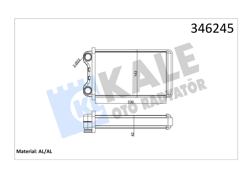 KALORIFER RADYATORU MB CLC-CLASS VW A4 - EXEO / EXEO ST (AL/BRZ) - KALE RADYATOR - OEM 8E1820031
