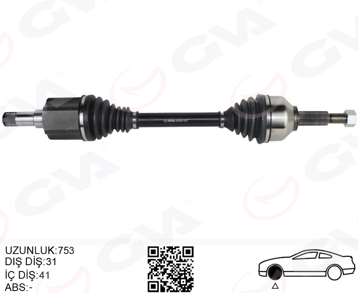 AKS KOMPLE SOL ÖN FORD CUSTOM 12> 2.2 TDCİ (UZUN ŞASE) - GVA - OEM BK21