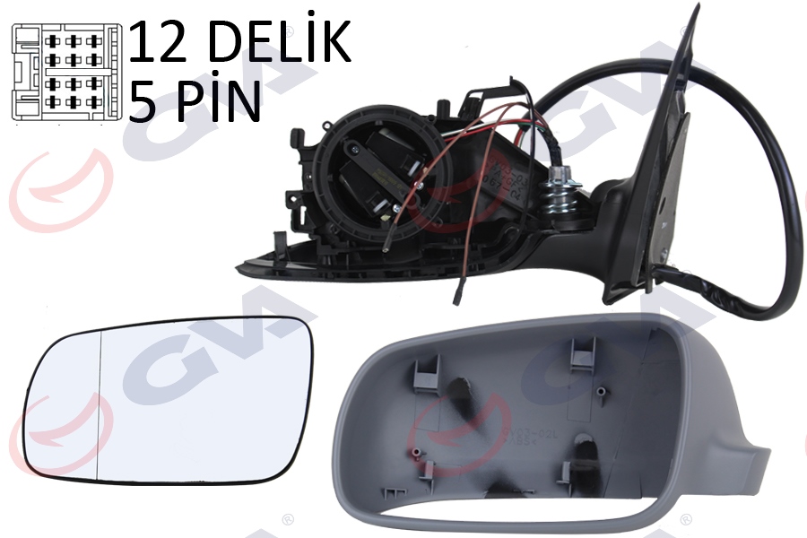 DIŞ DİKİZ AYNASI SOL FABIA 05> ELEKTRİKLİ+ISITM - GVA - OEM 6Y1857501BQ
