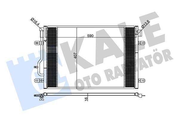 KLIMA RADYATORU AUDI A4 A6 1.8T 1.9TDI-2.5TDI 01>06 (605X401X16) (AL-AL) (KURUTUCU ILE) #### - KALE RADYATOR - OEM 8E0260403B
