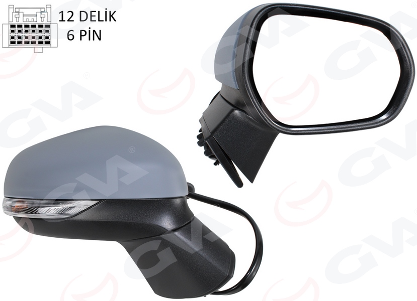 DIŞ DİKİZ AYNASI SAĞ FORD PUMA 20> ELEKTRİKLİ-ISITMALI-SİNYALLİ-ASTARLI - GVA - OEM L1TB