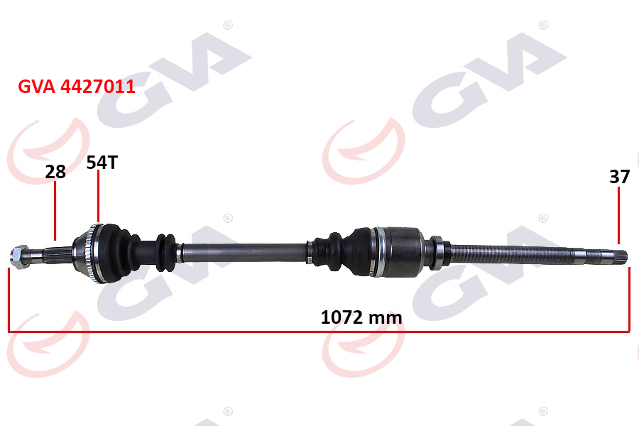 KOMPLE AKS SAĞ DUCATO-BOXER-JUMPER 2.5 D (94-02) 14Q ABS`Lİ (54DİŞ) (1072mm) - GVA - OEM 3273.CJ