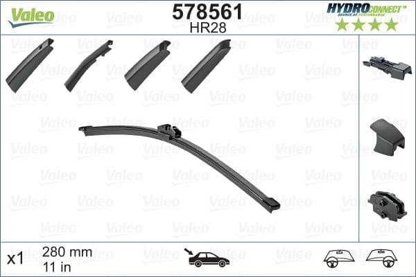 (x) SİLECEK SÜPÜRGESİ ARKA 28cm (X1) MUZ TİPİ (Hyd...
