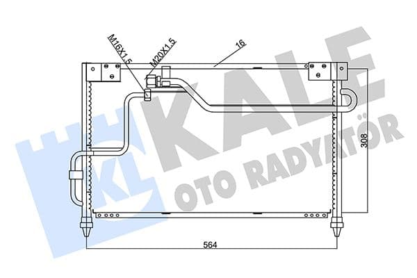 KLİMA KONDENSERİ MAZDA 626 IV (AL-AL) (564X308X16)