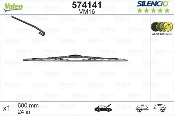 (x) SİLECEK (SILENCIO) 60cm (x1) VM16 (VM14) CX-SCENIC-TRANSIT (116148) - VALEO - OEM 288909C005