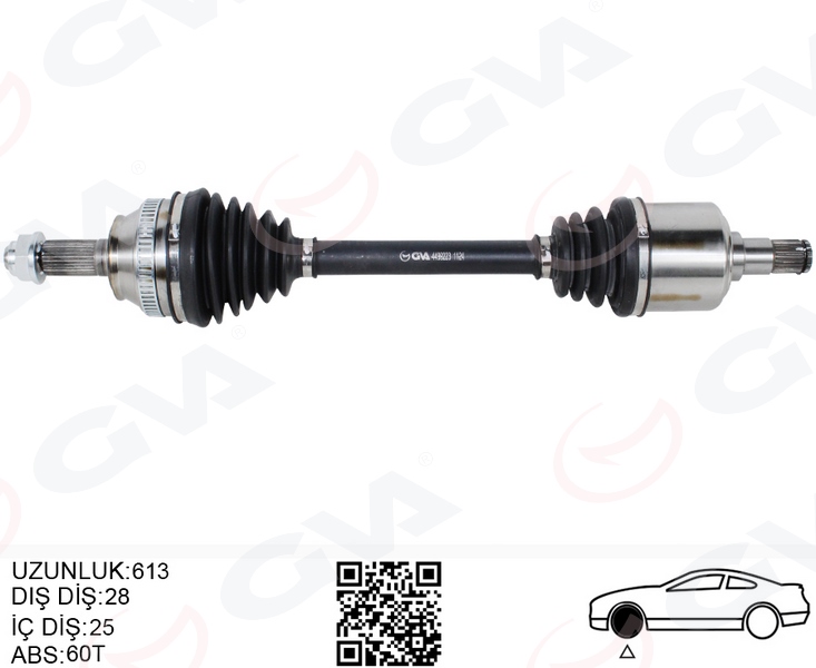 KOMPLE AKS ÖN SAĞ/SOL FREELANDER I L314 1.8 16V 98>06 (613MM) - GVA - OEM TDB000360