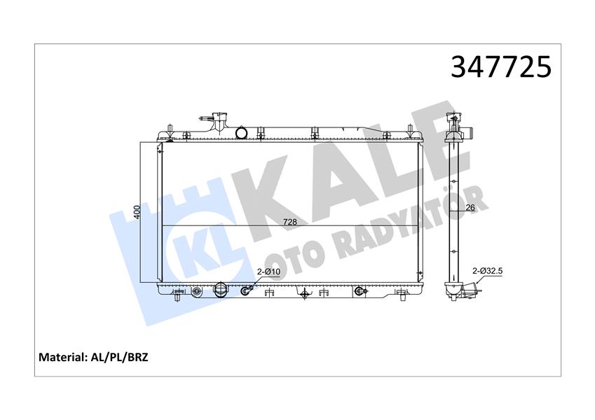 RADYATOR CR-V III (AT) AL PL BRZ — KALE 347725 - KALE - OEM 19010RZPG51