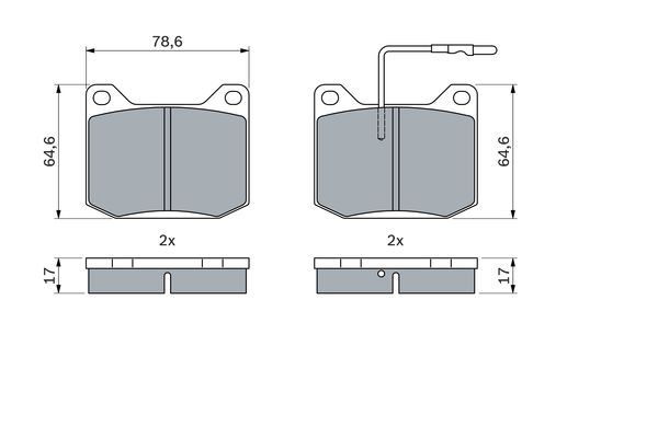 DİSK BALATA 504 1.8 01.1971 - 06.1983; 504 1.8 09 - BOSCH - OEM PEU425096