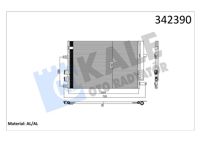 KONDENSER 159 BRERA SPIDER 1.8 MPI 1.8 JTS 1.9 JTDM 2.0 JTDM 2.2 JTS (05-11) AL AL - KALE - OEM 50507287