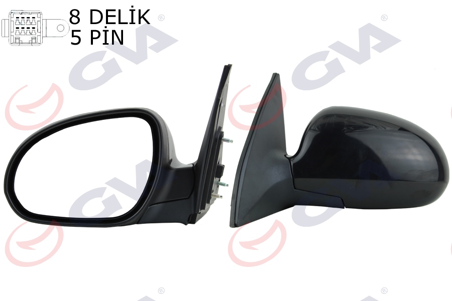 DIŞ DİKİZ AYNASI SOL İ30 07> ELEKTRİKLİ+ISITMALI+ASTARLI+ASFERİKLI 5 FİŞ VM-443EHL - GVA - OEM 876202L300CA