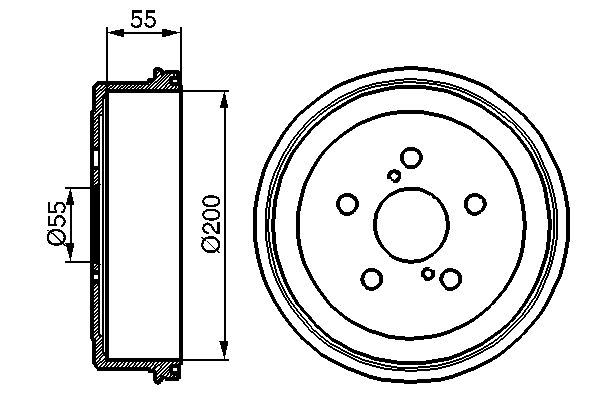 ARKA FREN KAMPANASI TOYOTA CARINA E 2.0L 3S-FE ST191E 92-97 (200 mm iç çap) - BOSCH - OEM 4243105010