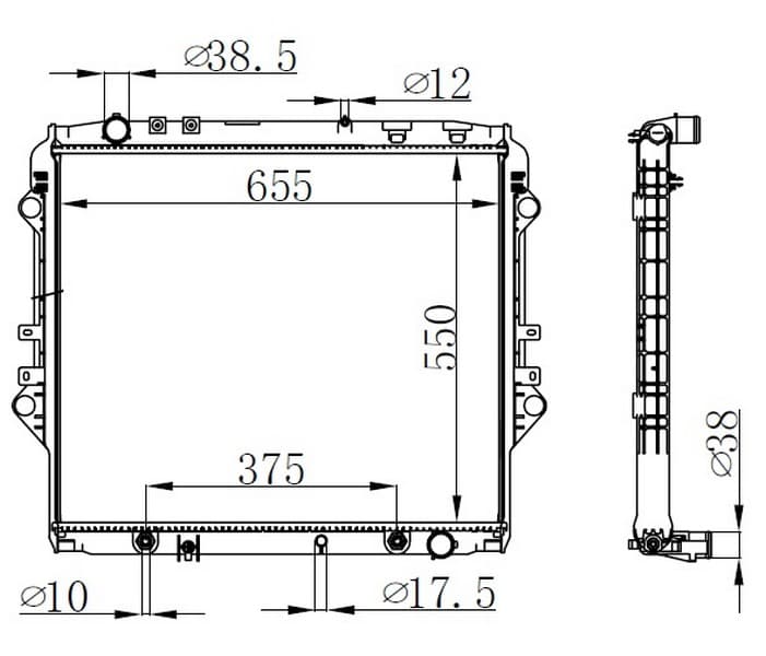 RADYATOR BRAZİNG AT(550X655X26)Hİ-LUX 2016+ 606069