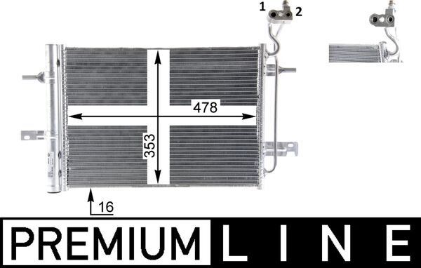 A/C-Kondensator OPEL MERIVA — MAHLE AC30000P - MAHLE
