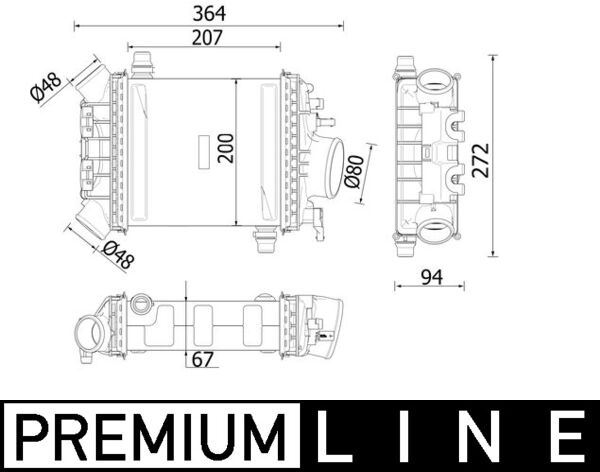 TURBOSARJ RADYATORU MERCEDES M276 W205 C218 W212 W213 C253 W166 W222 C217 R231 - MAHLE - OEM A2760900214