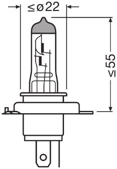 AMPUL 12V H4 55/60W 43T (TIRNAKLI) NIGHT BREAKER - OSRAM