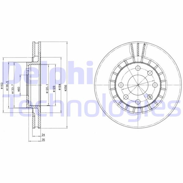 FREN DISKI ON HAVALI CORSA B ASTRA F VECTRA A AVEO 2006 - — DELPHI DEL-BG2443 - DELPHI - OEM 569001