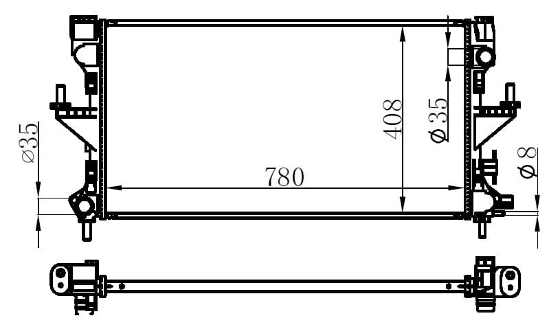 RADYATOR BRAZİNG MT(780X408X22)DUCATO IV(780 MM) (...