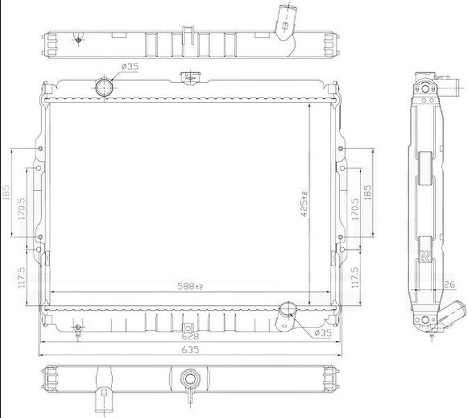 RADYATOR BRAZİNG MT(425X588X26)GALLOPER 2.5 TD 199 - ORIS - OEM HR172106