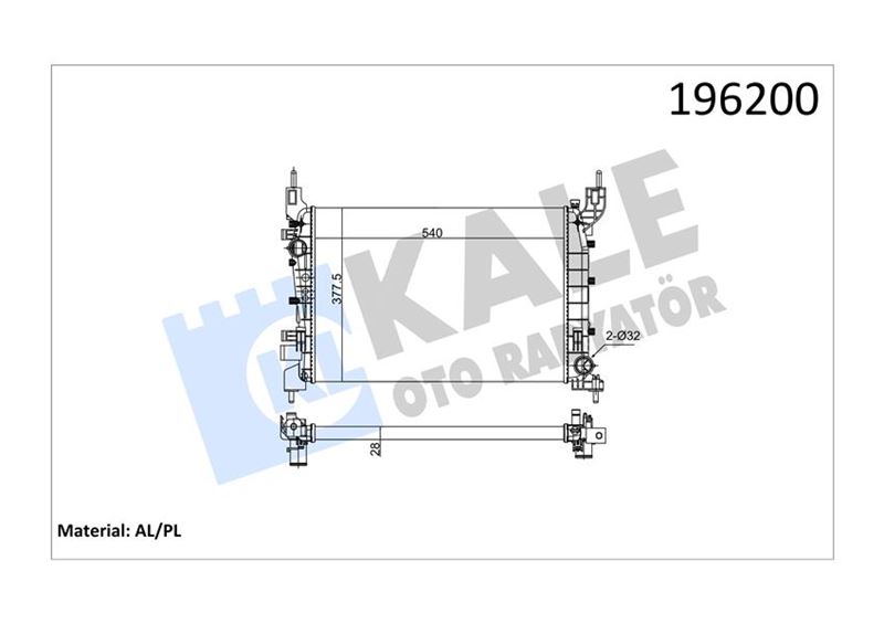 RADYATOR LINEA 1.4 PUNTO 1.2 1.4 - VALEO - OEM 51784706