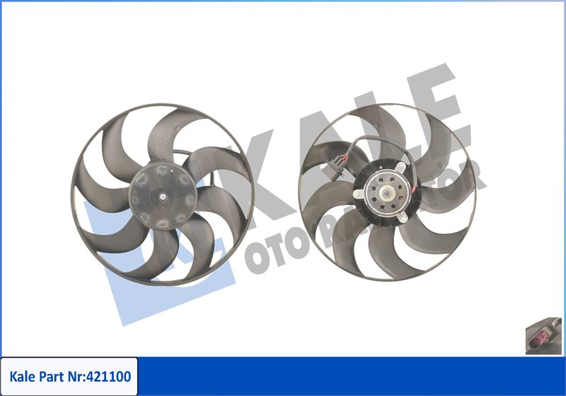 FAN MOTORU PERVANELİ POLO-CORDOBA (02-09)IBIZA IV-V-FABIA (99-08) 1.2-1.4 16V-1.6 16V (300W-390mm) (DAVLUMBAZ YOK) - KALE - OEM 6Q0959455AE