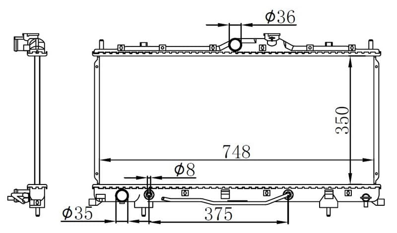 RADYATOR BRAZİNG AT(350X748X26)ECLİPSE 2.4 L 06-12
