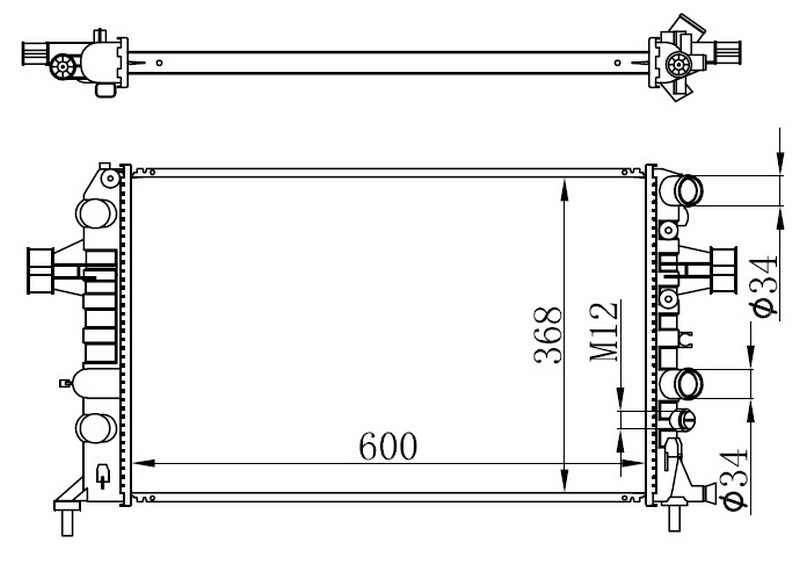RADYATOR BRAZİNG MT(600X368X26)ASTRA G 1.6İ TWİNPORT 98+ 63095A - ORIS - OEM 1300258