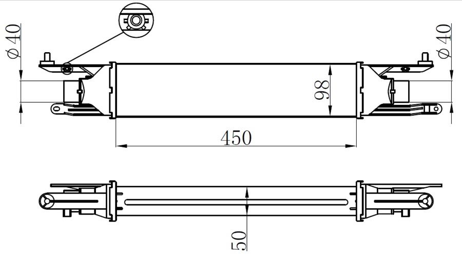 TURBO RADYATORU GRANDE PUNTO 05>MITO 08> 1.3 MTJ A M (450X98X50) - ORIS - OEM 55700449
